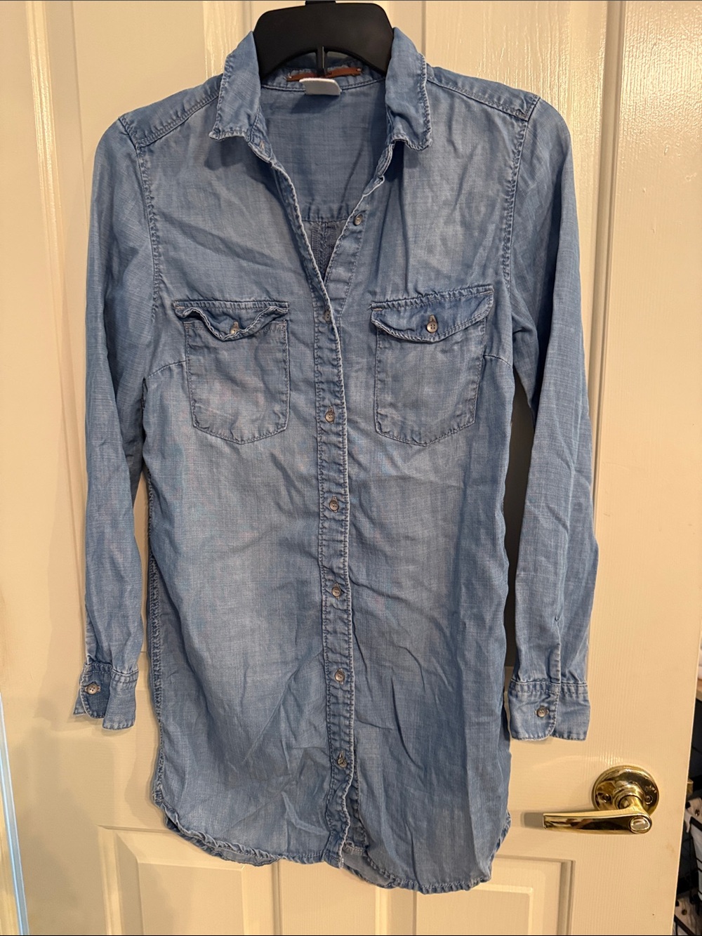 &Denim Light Blue Denim-Style Mini Dress size M